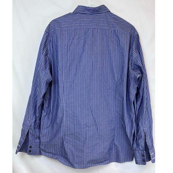 Hugo Boss Men's XXL Blue/Gray Striped Button Up Shirt Regular Fit Long Sleeve - Picture 2 of 9